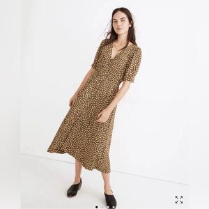 Madewell Brown Floral Midi Dress